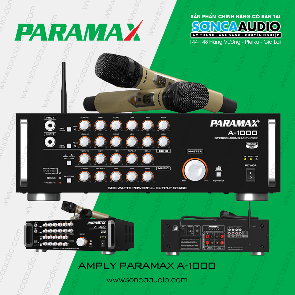 Amply Paramax A1000 Tích hợp Micro