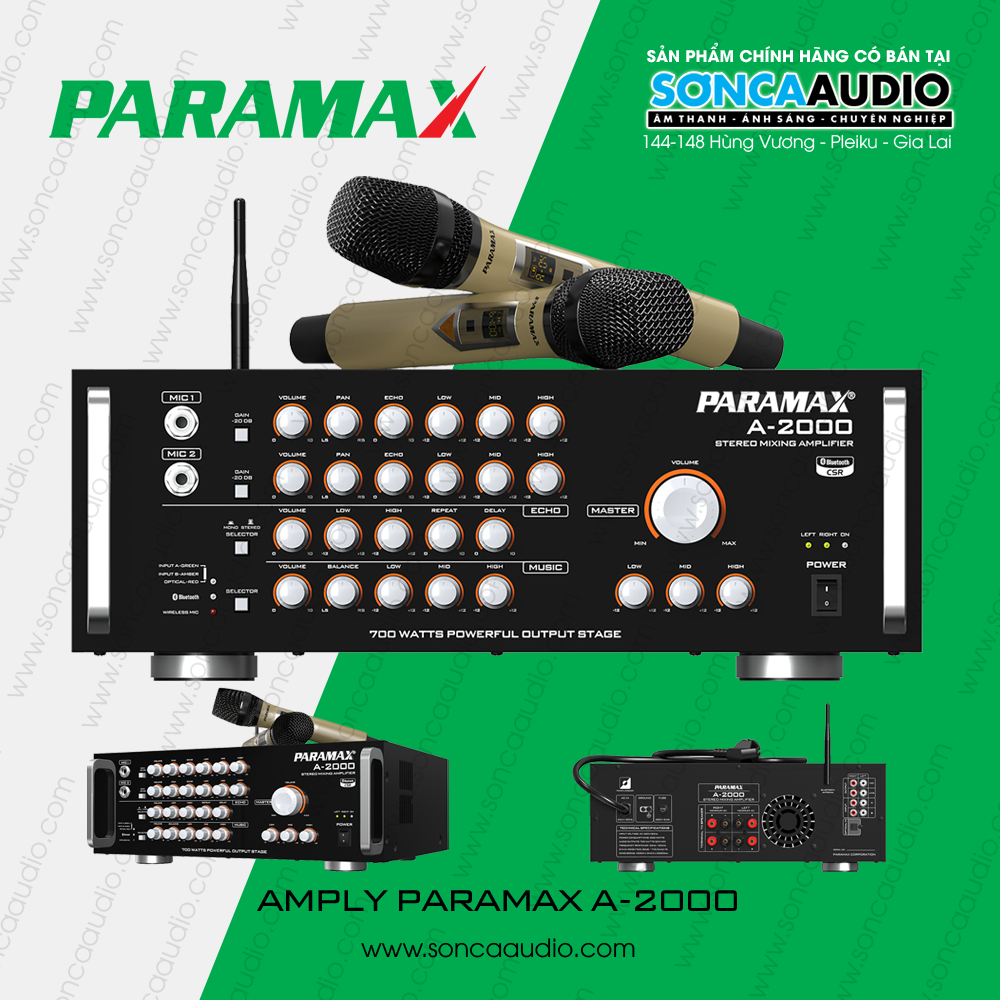 Amply Paramax A2000 Tích hợp Micro