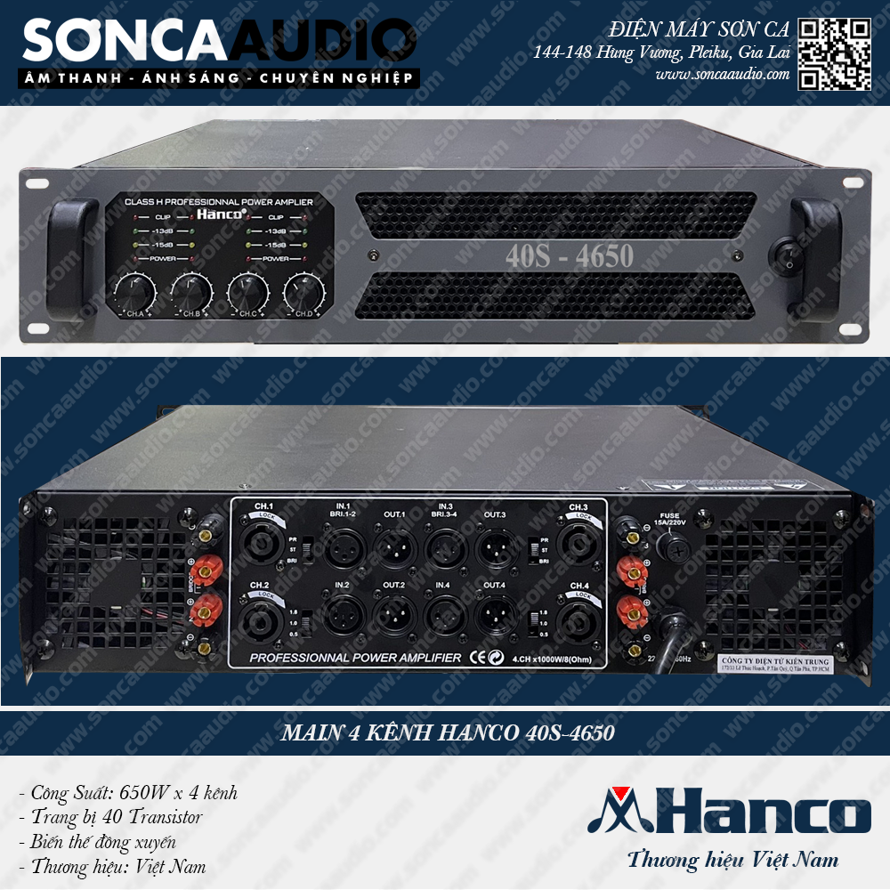 Main công suất 4 kênh Hanco 40S-4650