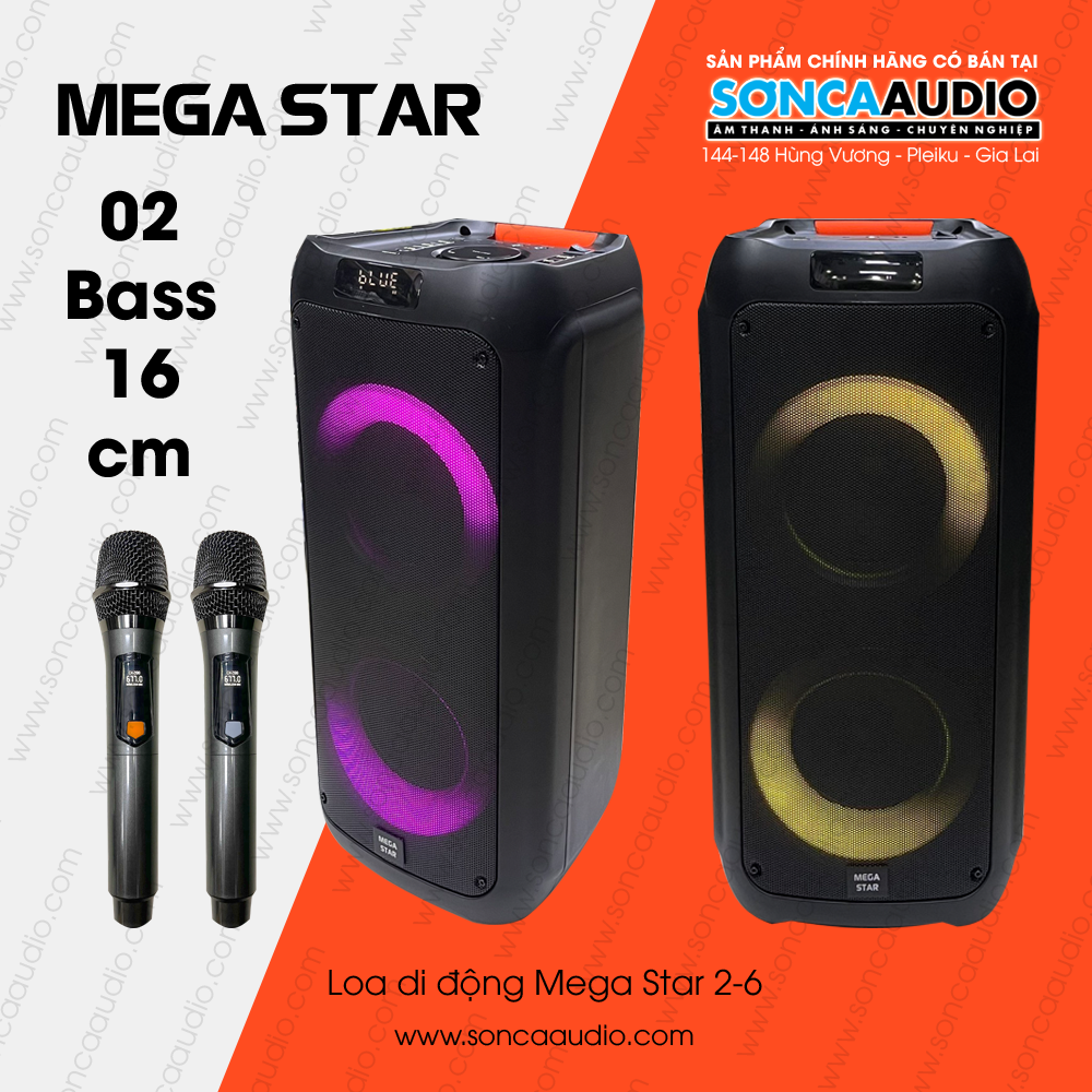 Loa di động Mega Star 2-6 (2 bass 16cm)