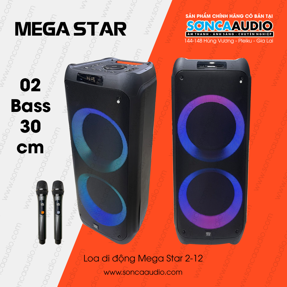 Loa di động Mega Star 2-12 (2 bass 30cm)