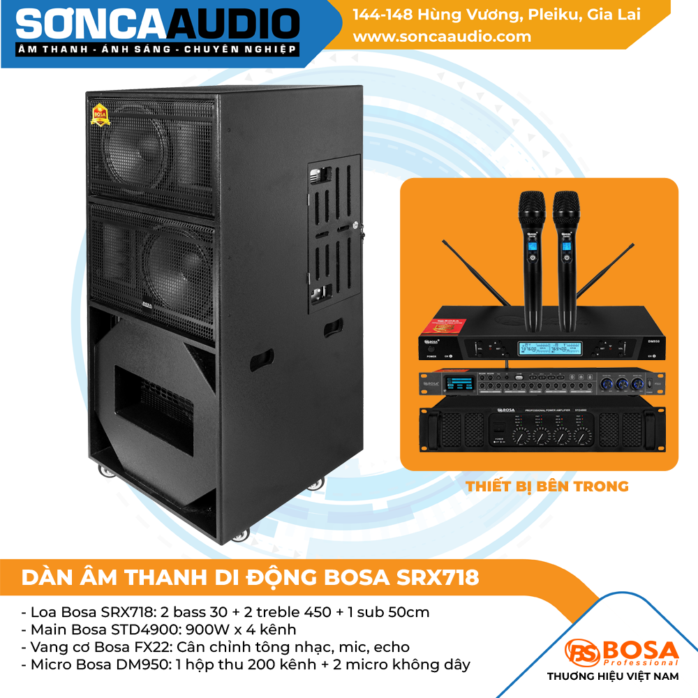 Dàn âm thanh di động Bosa SRX718